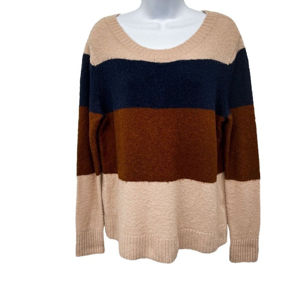 American Eagle Color Block Fuzzy Striped Cozy Lon… - image 1